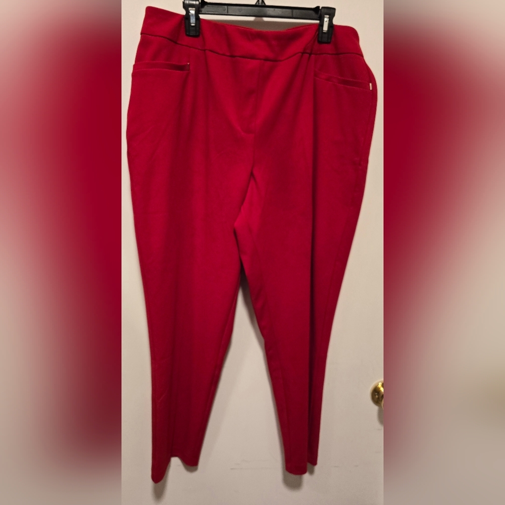 Cato 18/20 Women's Bold Red Straight Leg Pants (L)